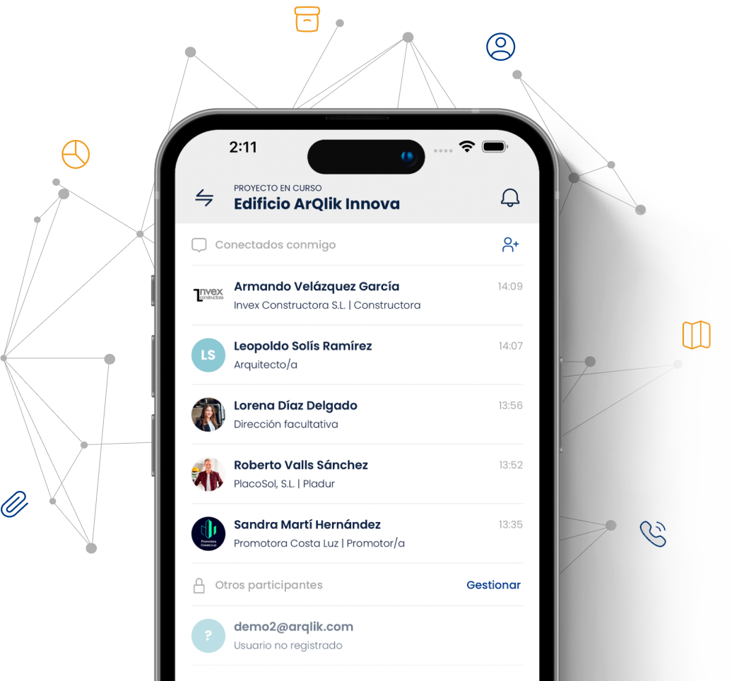 Ilustración de la aplicación de Arqlik en uso