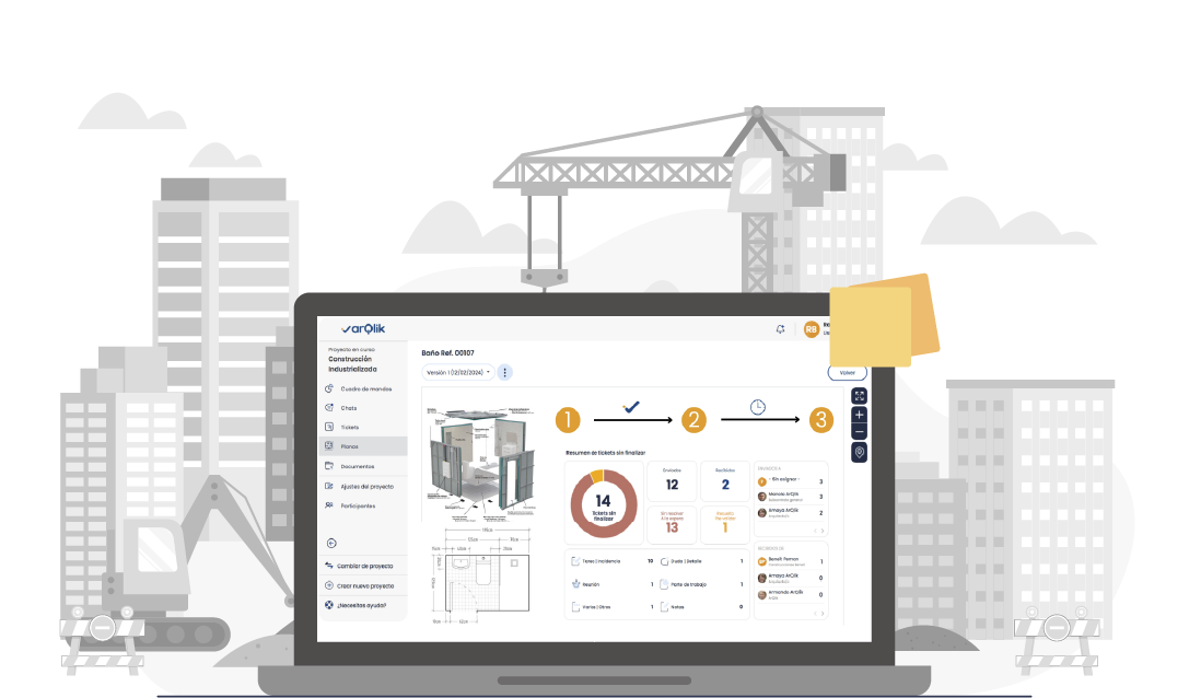 Ilustración de la aplicación de Arqlik en uso