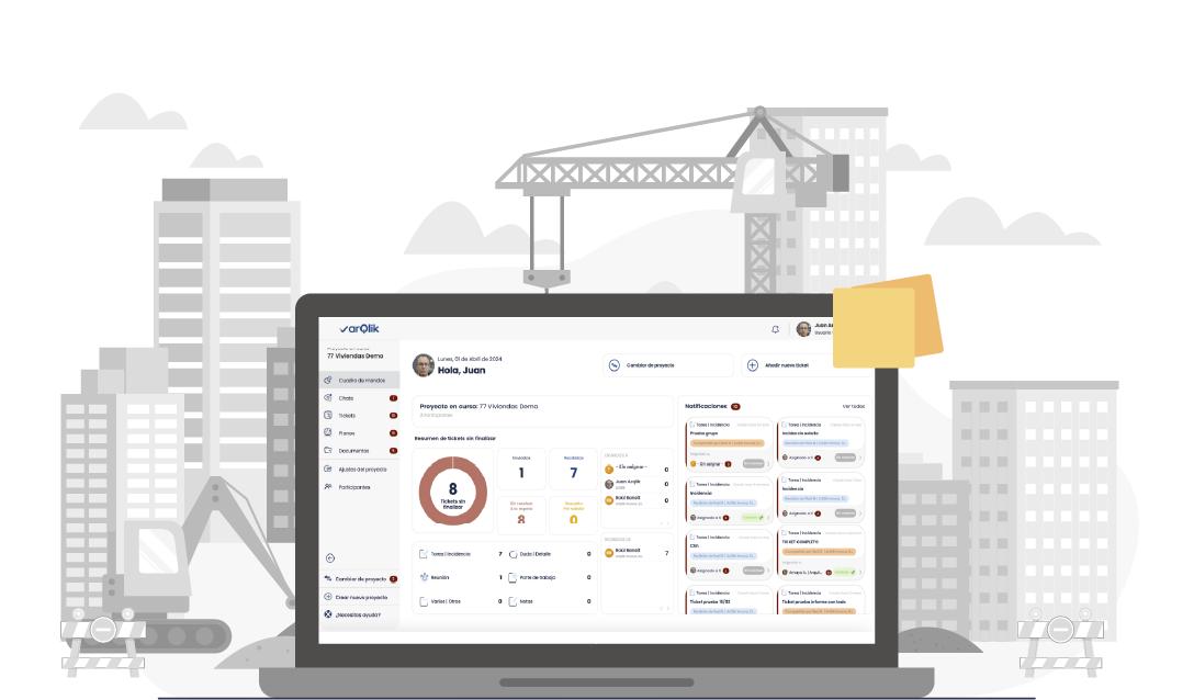 Ilustración de la aplicación de Arqlik en uso