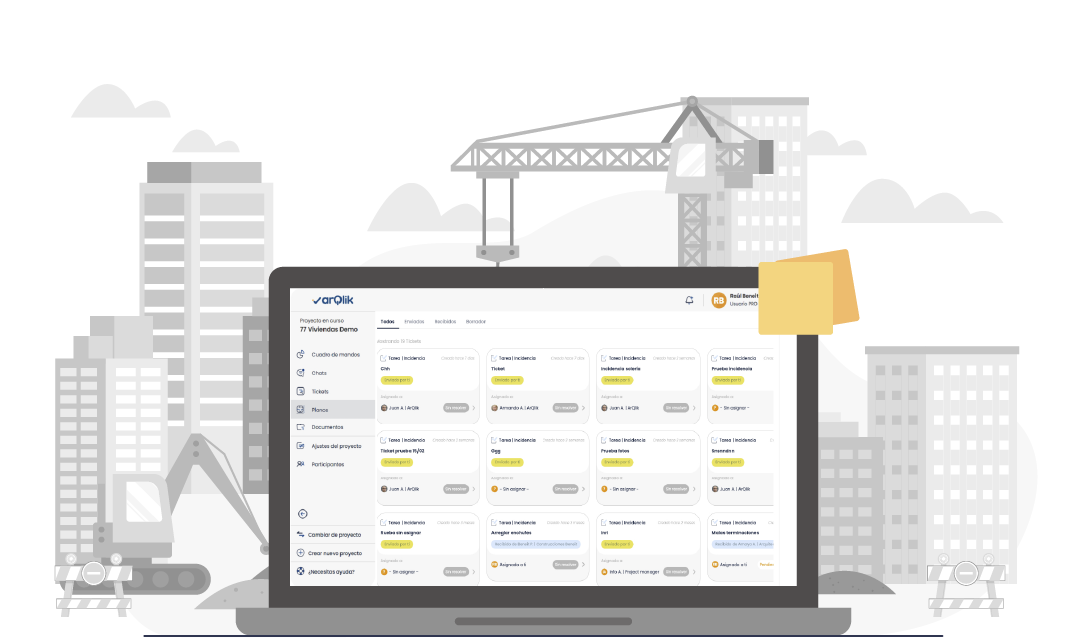 Ilustración de la aplicación de Arqlik en uso