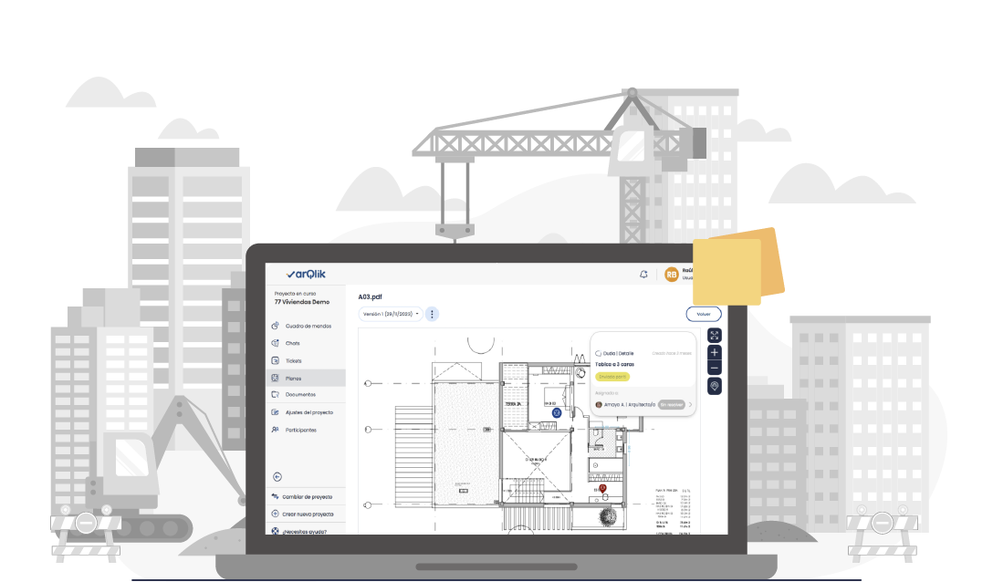 Ilustración de la aplicación de Arqlik en uso
